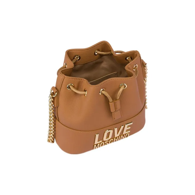 LOVE MOSCHINO Elastane Bucket Bags Shoulder Bag Crossbody Bag Handbag Regular Women's Brown-1