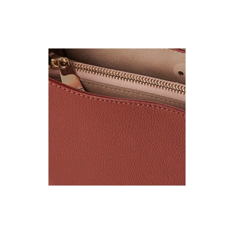 Chloe Grained Calfskin Hobo Bag Shoulder Bag Crossbody Bag Handbag Small Size Women's Tan-3