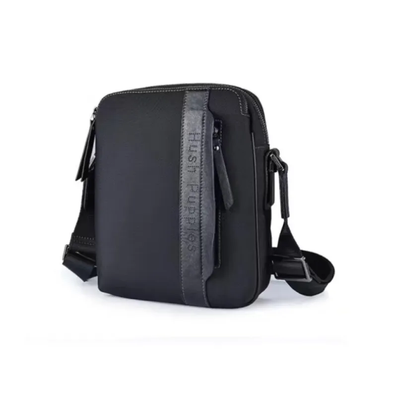 Hush Puppies Fabric Shoulder Bag, Crossbody Bag Medium Size Men's Black-1