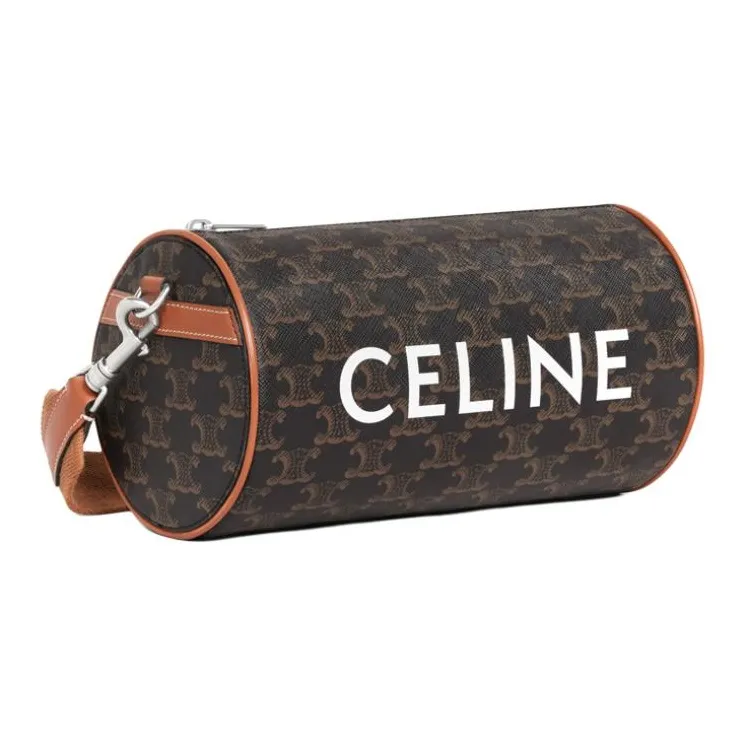 CELINE Smooth Cow Leather Handbag, Crossbody Bag, Cylinder Bag, Shoulder Bag Unisex Tawny-1