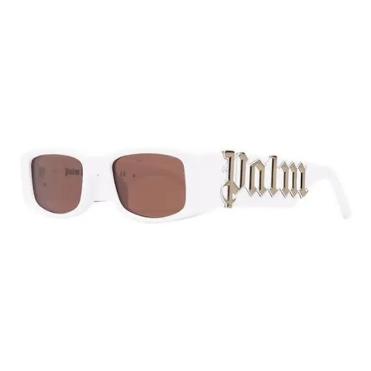 PALM ANGELS Acetate Metal Square Sunglasses Women's White-0