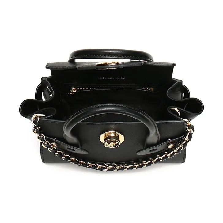 MICHAEL KORS Carmen Leather Ear Bag, Handbag, Crossbody Bag, Shoulder Bag Small Size Women's Black-5