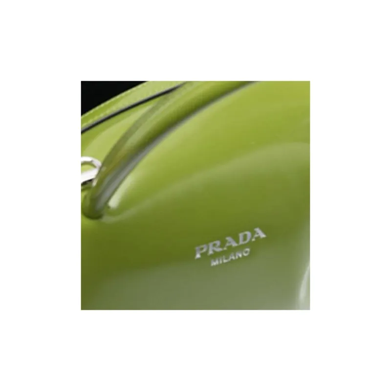 PRADA Calfskin Shoulder Bag Crossbody Bag Handbag Small Size Women's Apple Green-6