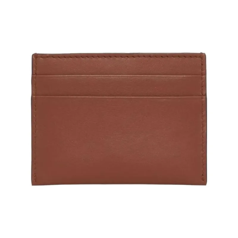 Burberry Cow Leather Patchwork Portable Card Holder With Money Clip Women's Malt Brown-2