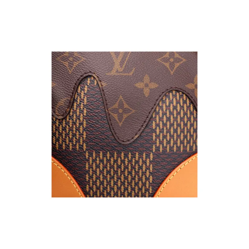 LOUIS VUITTON NIGO Collaboration Cow Leather With Coated Canvas Sling Bag Crossbody Bag Shoulder Bag Men's Brown-6