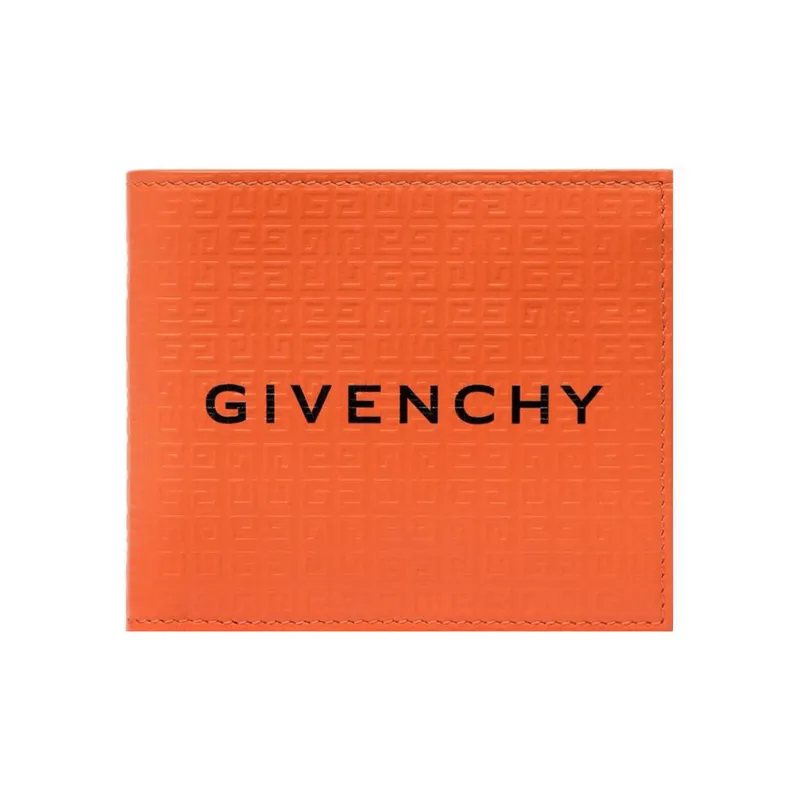 GIVENCHY 4G Cow Leather Wallet Men's Bright Orange-0