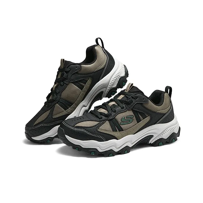 Skechers Cushioning Anti Slip Wear Resistant Breathability Low Top Chunky Sneakers Men's Brown/Black-5