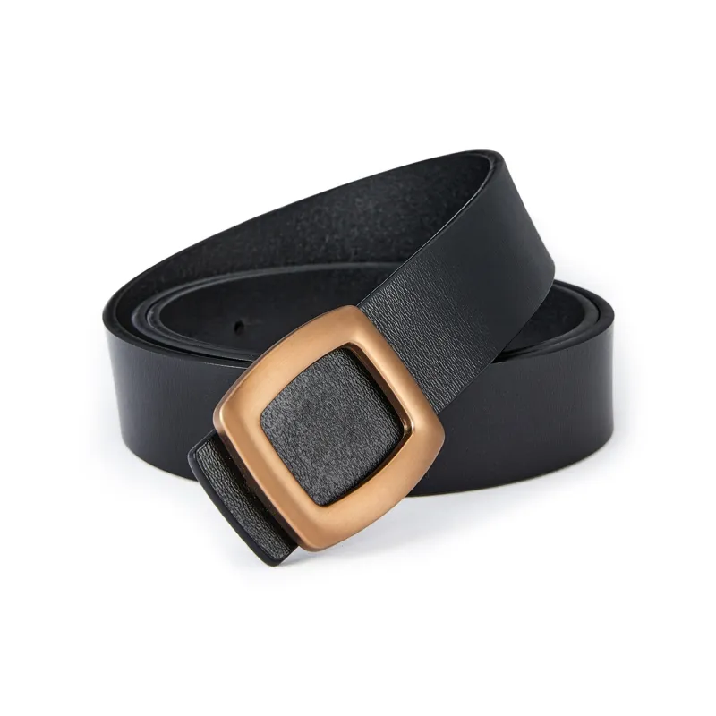 RED DRAGONFLY Versatile Instagram Style Trendy Fashion Smooth Buckle Belt Without Perforation Women's Width 2.8cm-10