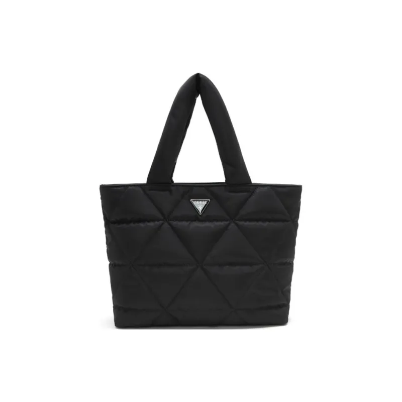 GUESS Fabric Tote Bag Shopping Bag Shoulder Bag Handbag Medium Size Women's Black-0
