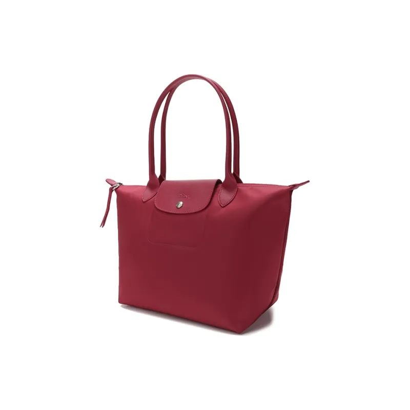 LONGCHAMP Le Pliage Néo Cow Leather Dumpling Bag Handbag Shoulder Bag Small Size Women's Raspberry Red-1