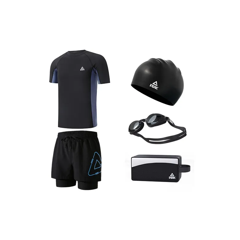 PEAK Swimming Sets Polyester Elastane Seaside Beach Vacation Outdoor Sports Casual Men's Black Blue-6