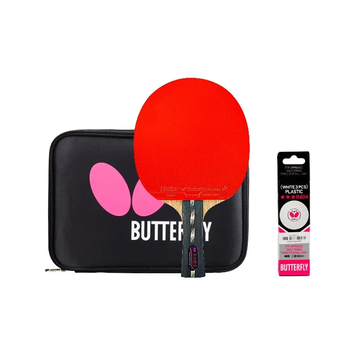Butterfly Kong Linghui Ping Pong Paddles Unisex All Wood With Carbon Fiber Black/Red-8