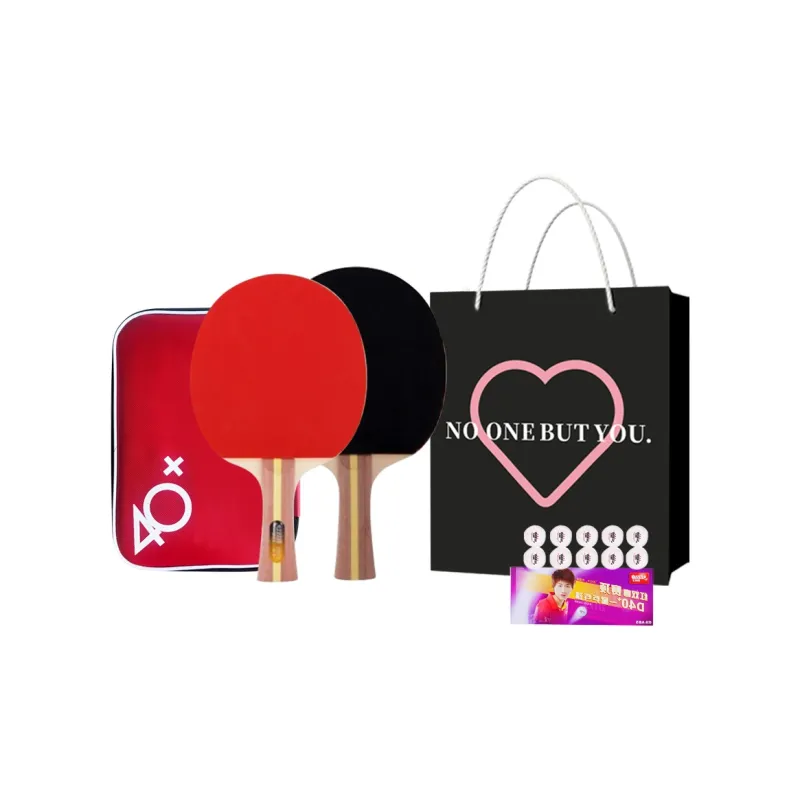 DHS Ping Pong Paddles Unisex Pure Wood Red/Black-4