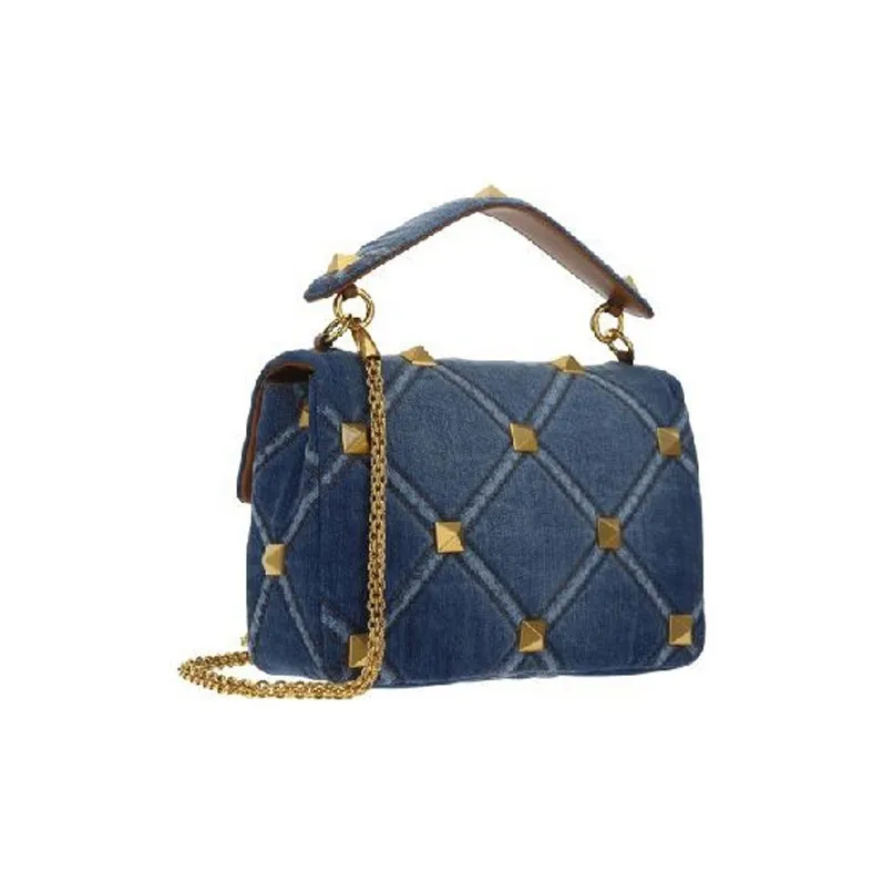 Valentino Denim Shoulder Bag Crossbody Bag Handbag Women's Denim Blue/Denim-2