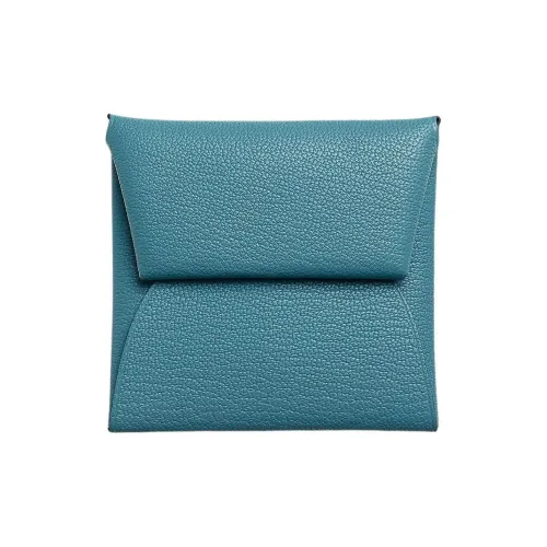 HERMES Bastia Coin Purses New Denim Blue