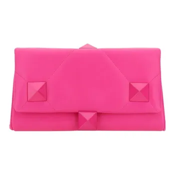 Valentino Sheepskin Clutch Large Size Women's Pink