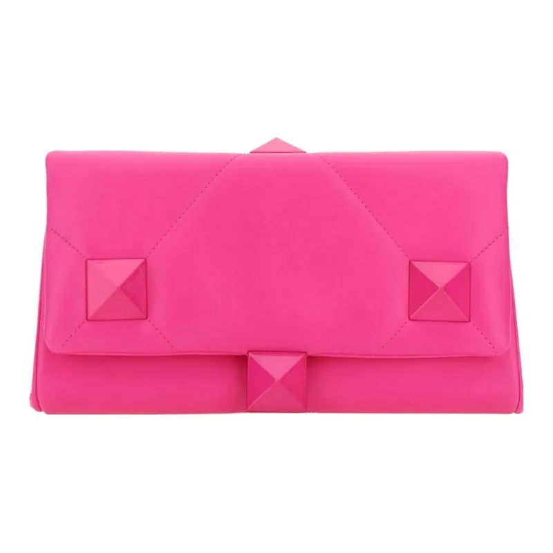 Valentino Sheepskin Clutch Large Size Women's Pink-0