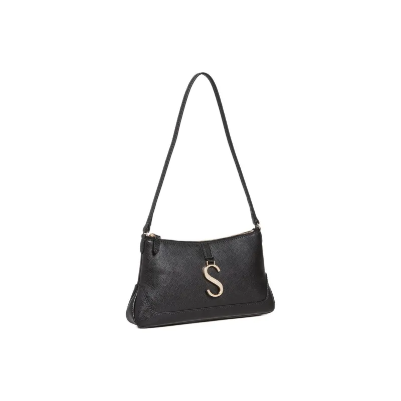 Strathberry Leather Baguette Bag Handbag Shoulder Bag Regular Women's Black-1