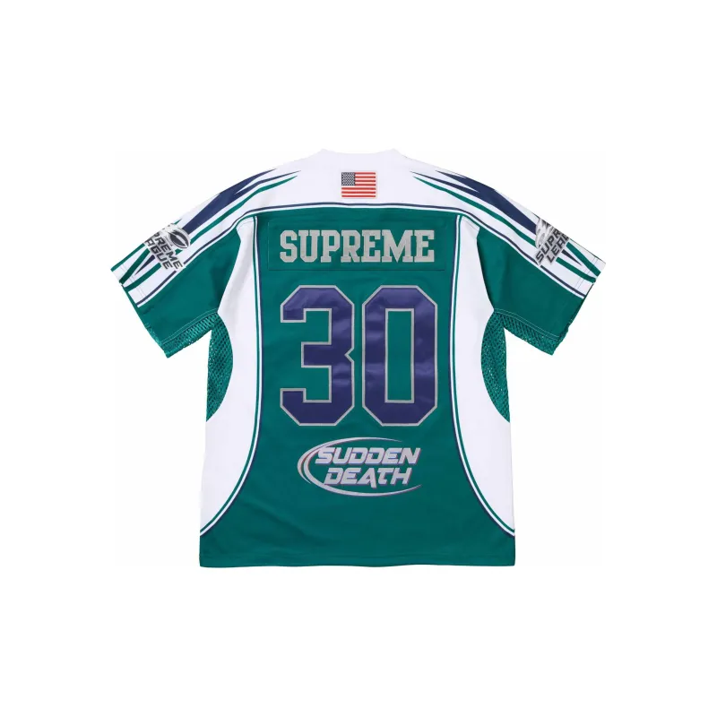 Supreme Sudden Death Football Jersey Turquoise S - POIZON