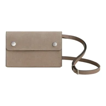 HERMES Grizzly With Swift Calfskin Shoulder Bag Crossbody Bag Wallets Women's Gray