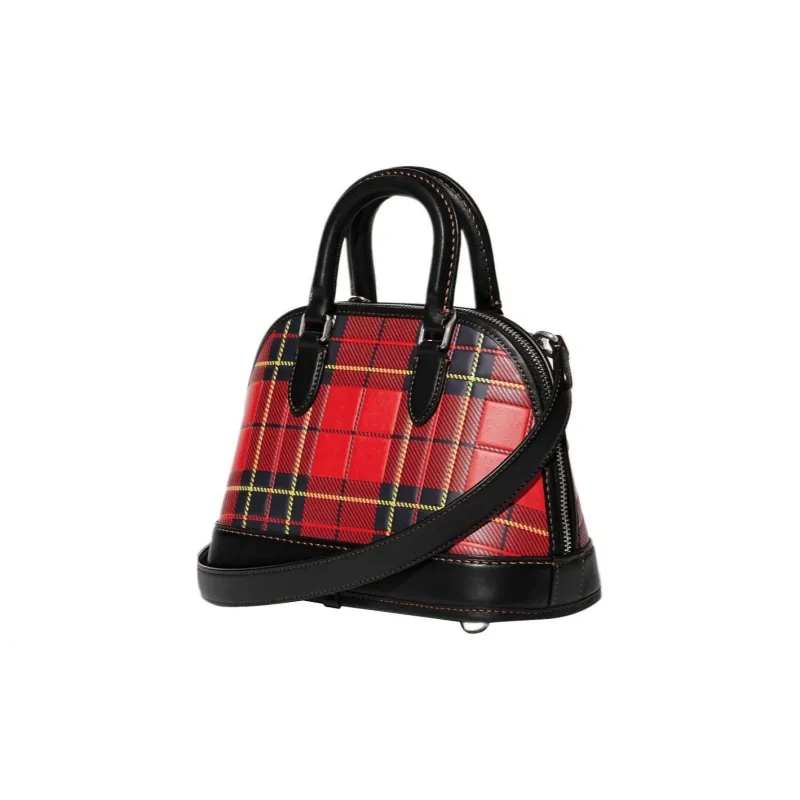 COACH Revel Leather Handbag, Shoulder Bag, Crossbody Bag Medium Size Women's Red & Black-2