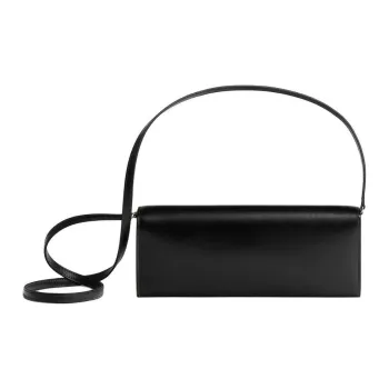HERMES Maillon To Go Tadelakt Leather Wallets Shoulder Bag Crossbody Bag Women's 89 Noir Black