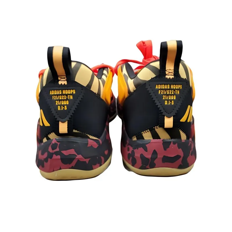 Adidas D.O.N. Issue #3 Eye Of The Tiger Cushioning Slip Resistant Mid Top Basketball Shoes Unisex Yellow Black-4