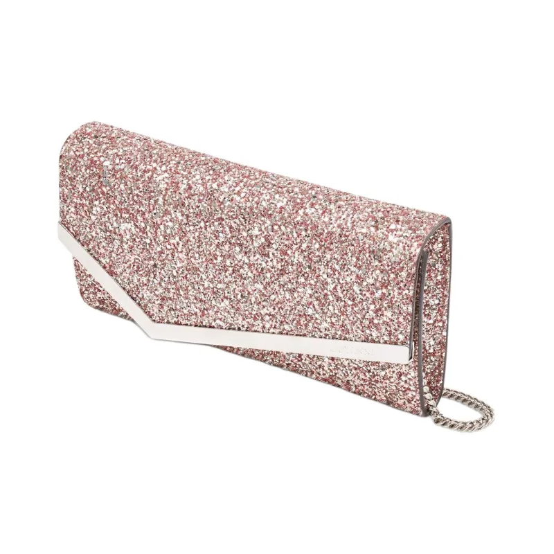 Jimmy Choo Emmie Foldover Glitter Clutch Bag-1