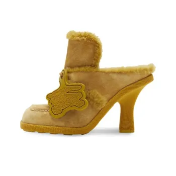 Burberry Highland Shearling-trim Suede Mules