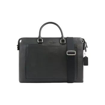 COACH Beckett Leather Laptop Bag Briefcase One Shoulder Handbag Large Size Men's Black