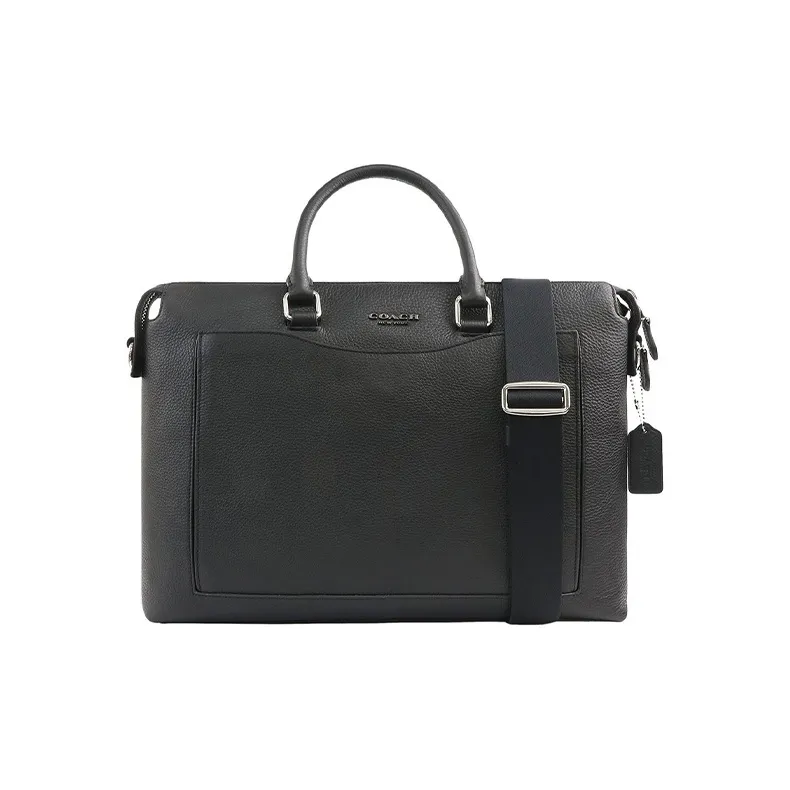 COACH Beckett Leather Laptop Bag Briefcase One Shoulder Handbag Large Size Men's Black-0