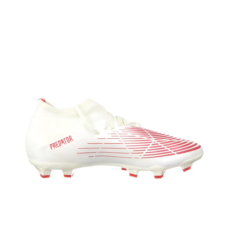 Adidas Predator Edge.3 TF Turf Firm Ground, Artificial Ground Cushioning, Wear Resistant Soccer Shoes Unisex White Red-1