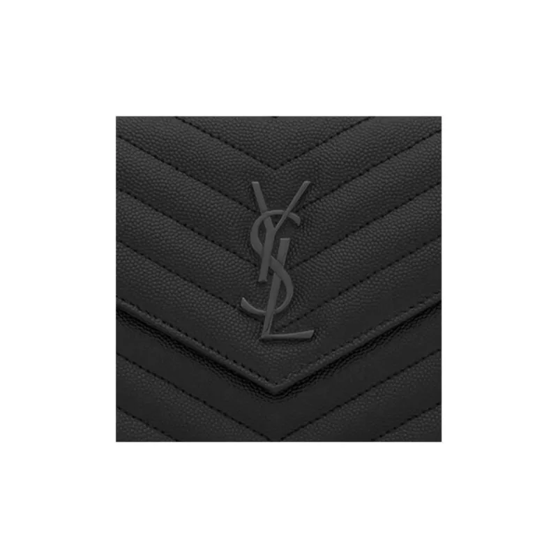 SAINT LAURENT CASSANDRE Cow Leather Shoulder Bag Crossbody Bag Women's Black-6