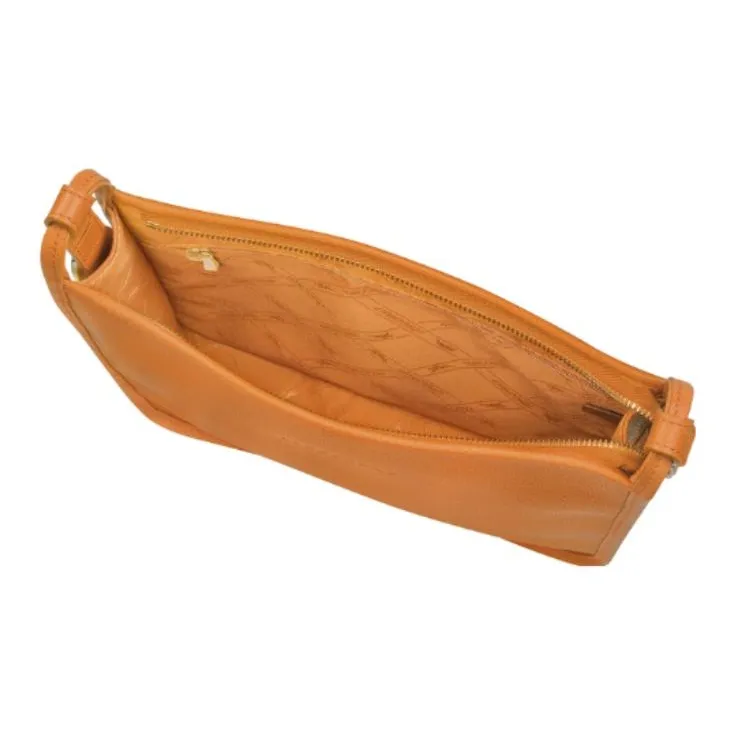 LONGCHAMP Cow Leather Laminated Shoulder Bag Crossbody Bag Large Size Women's Orange-3