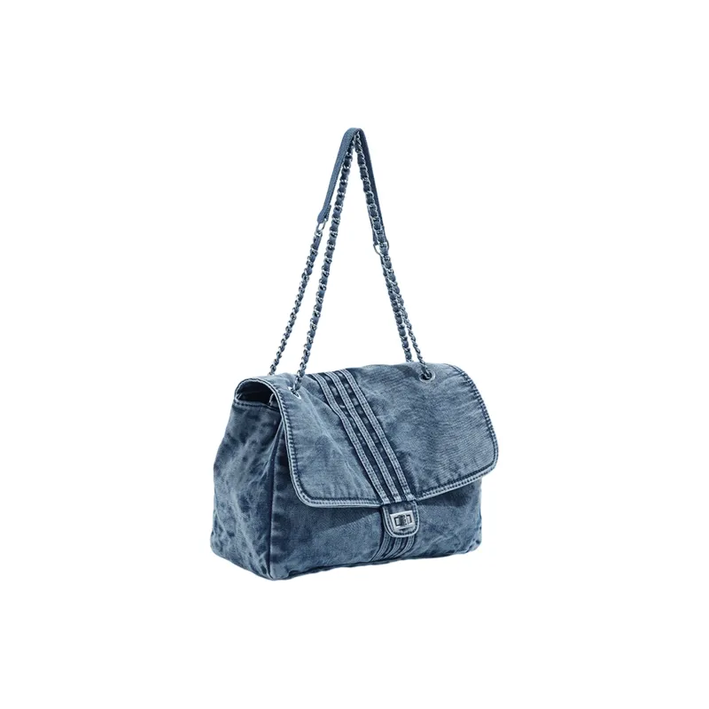 UNITE STAR Denim Tote Crossbody Bag Shoulder Bag Medium Size Women's Black Denim/Denim Blue/Dark Blue-7