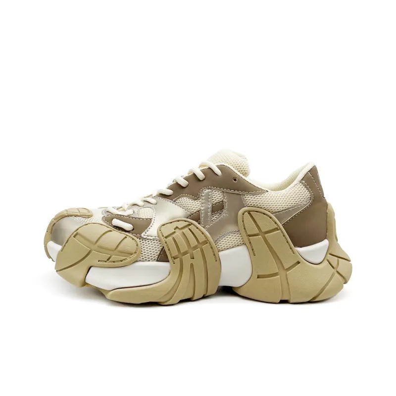 H2 Anti Slip Wear Resistant Low Top Chunky Sneakers Unisex White-13