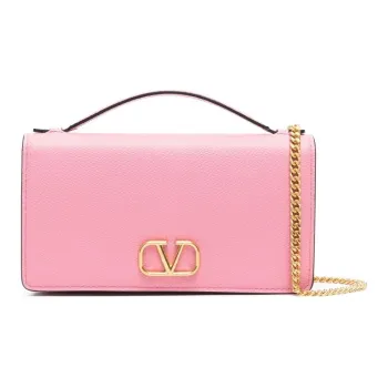 Valentino Vlogo Calfskin Handbag Shoulder Bag Regular Women's Light Pink