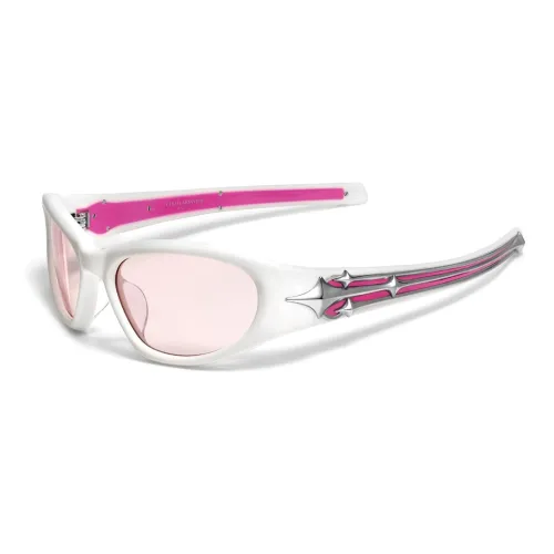 GENTLE MONSTER Plate Frame Irregular Shape Sunglasses Unisex White