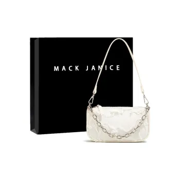 MACKJANICE Polyurethane Bonded Synthetic Leather Shoulder Bag Women's Fringe White