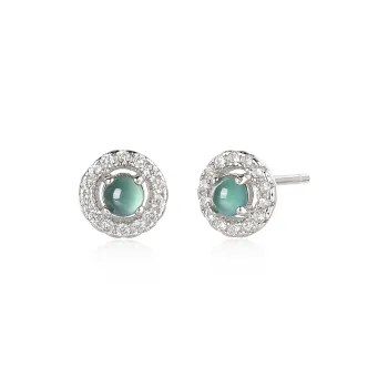 Cuiya Golden Building Ice Type Stud Earrings Unisex