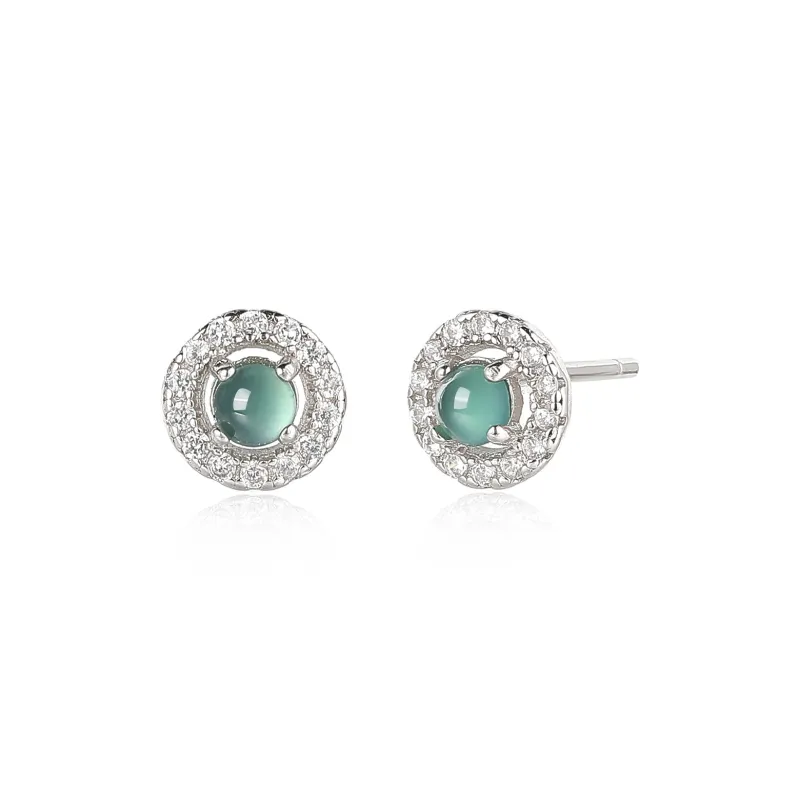 Cuiya Golden Building Ice Type Stud Earrings Unisex-0