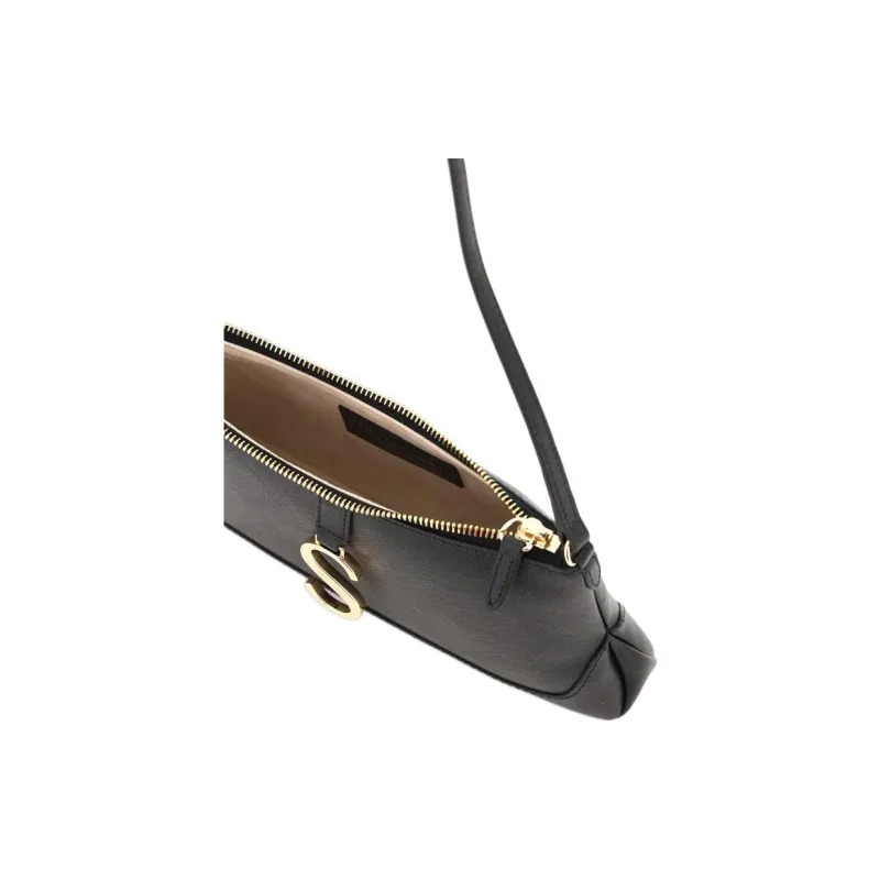 Strathberry Leather Baguette Bag Handbag Shoulder Bag Regular Women's Black-5