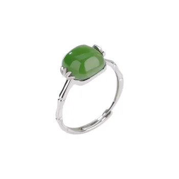Artisan Lock Heart Jade Hetian Jade Rings Unisex Jasper