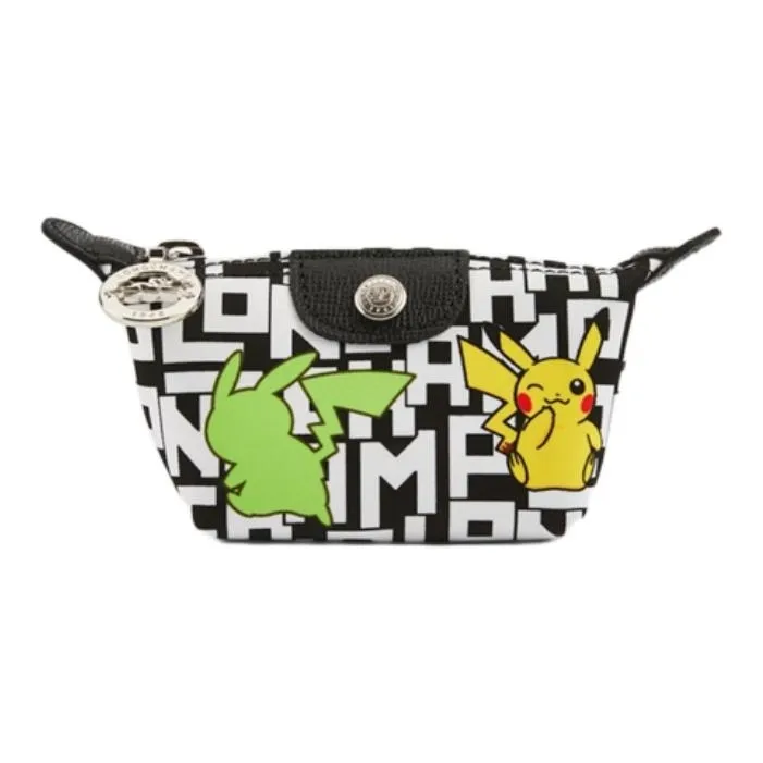 LONGCHAMP Pokémon Collaboration Le Pliage Polyamide Canvas Coin Purse Mini Unisex Black-1