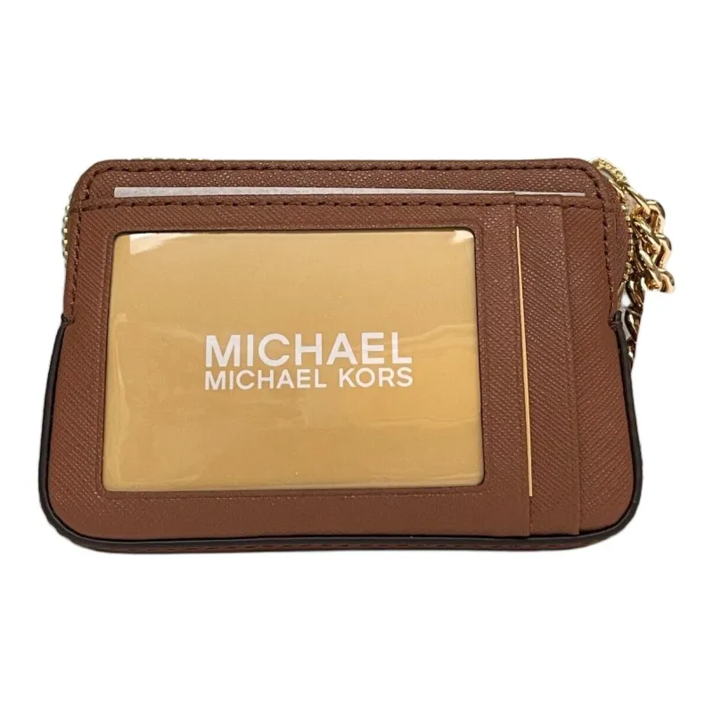 MICHAEL KORS Saffiano Leather Card Holder Medium Size Women's Brown-3