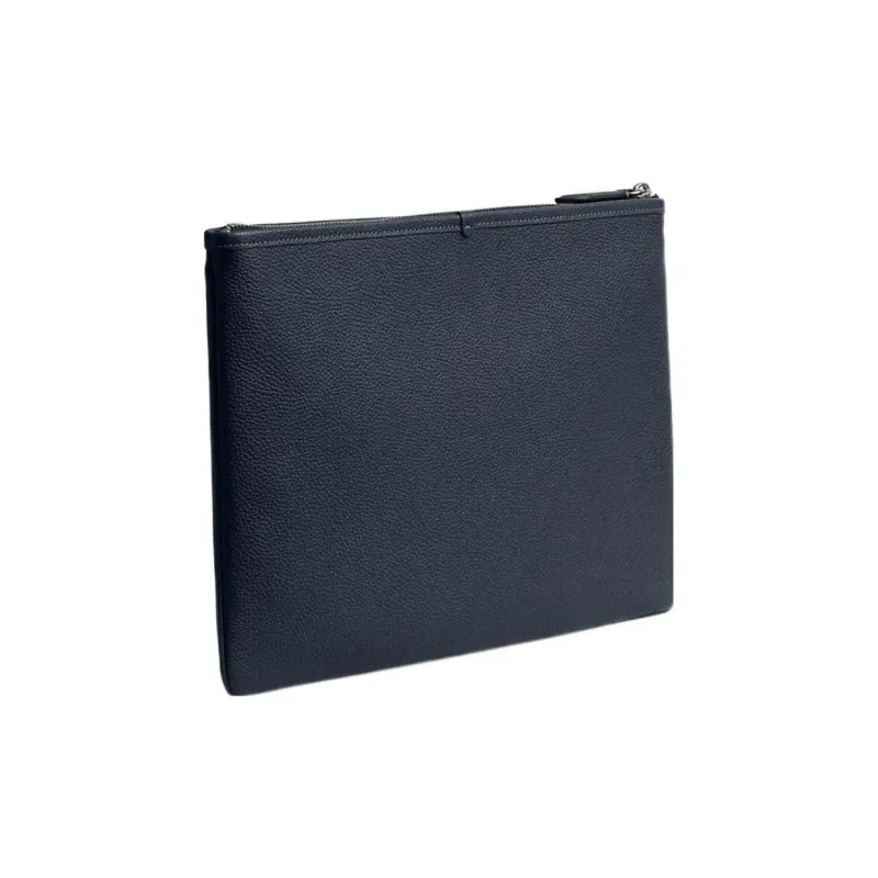 COACH Pouch Cow Leather Mahjong Set Clutches Large Size Women's Navy-2