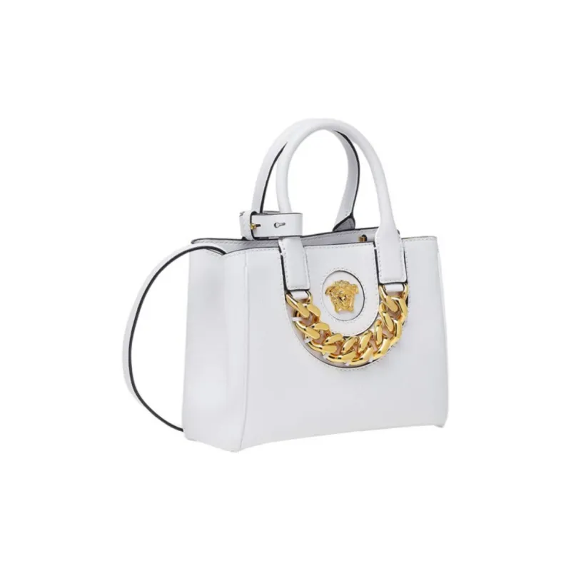 VERSACE La Medusa Calfskin One Shoulder Handbags Small Size Women's White-1