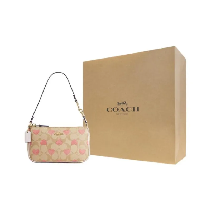 COACH Nolita PVC Shoulder Bag, Handbag, Shoulder Bag Women's Light Khaki & Chalk White-6