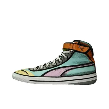PUMA 917 Mid Factory Anti-Slip And Wear-Resistant Breathable Mid-Top Skateboard Shoes Men's Beige Blue