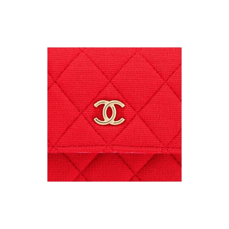 CHANEL Fabric Shoulder Bag, Crossbody Bag Mini Women's Red-4
